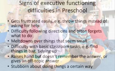 Signs of Executive Functioning difficulties in Preschool